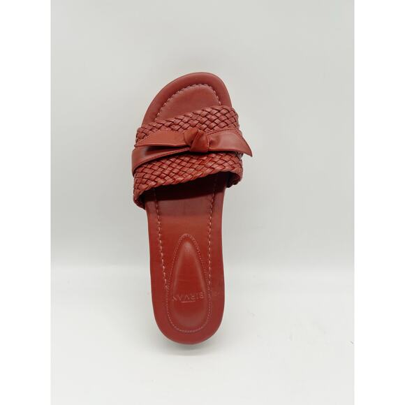 Alexandre Birman Clarita Woven Clogs Size 37 Leather Red Slip On - Picture 3 of 9